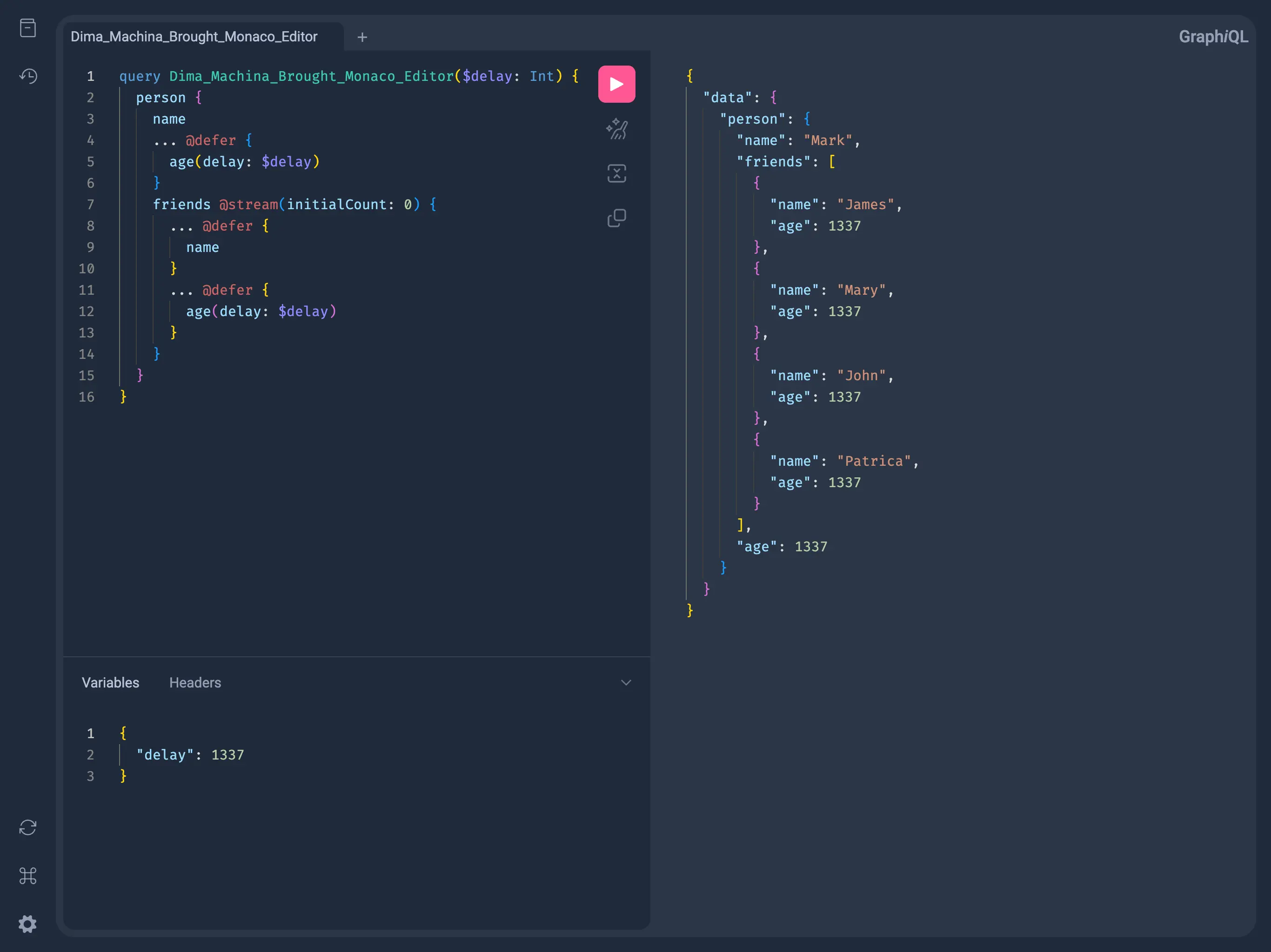 GraphiQL 5 with Monaco Editor Preview